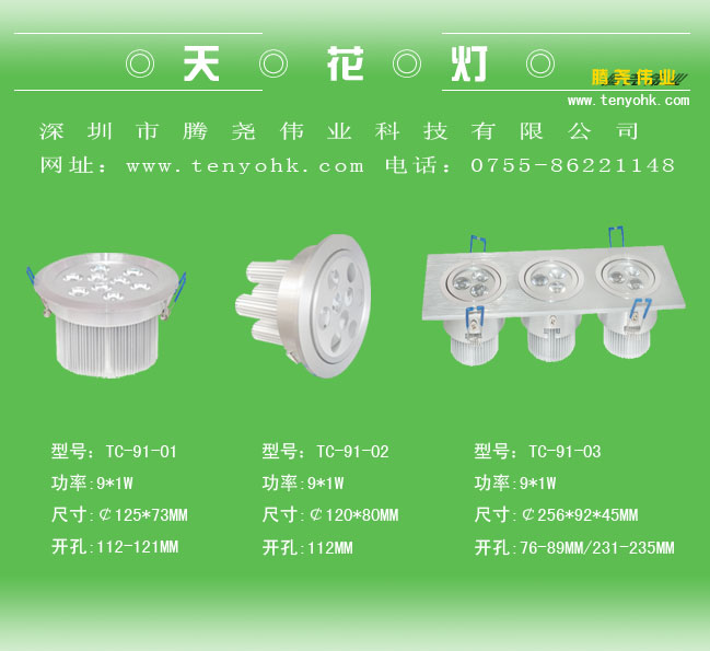 Decken-/ Downlight (9 * 1W)