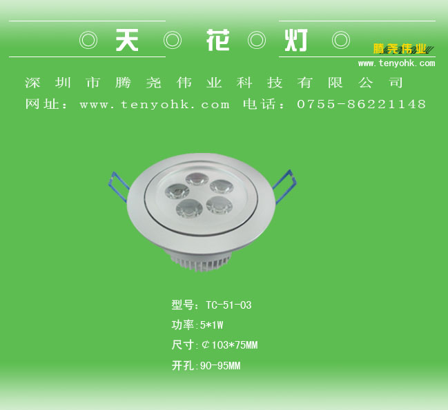 Tang Yao-Decke / Downlight (5 * 1W)